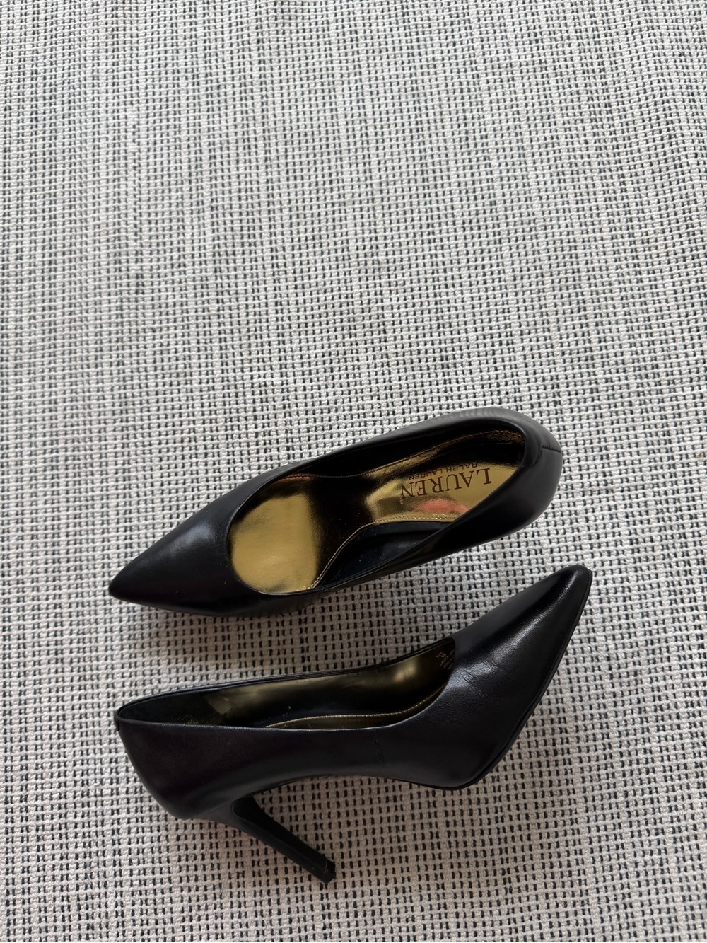 Lauren Ralph Lauren Alani Black Leather Stiletto Heels Women’s Size 6